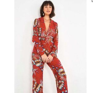NEW! Farm Rio Winterleaf Red Jumpsuit- NWT